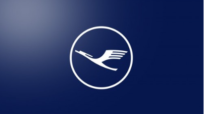 Logo tegen een donkerblauwe achtergrond, bestaande uit een witte cirkel met een gestileerd beeld van een vogel in vlucht.
