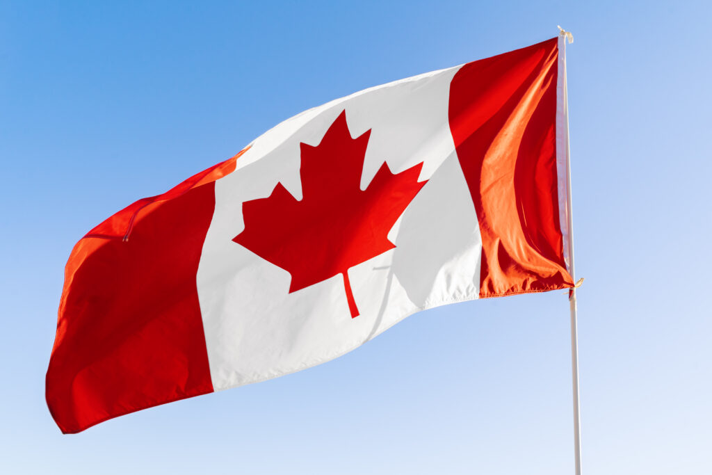 Goedkope vluchten Noord-Amerika – Canadese vlag voor reizen naar Canada
